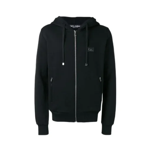 Dolce & Gabbana Logo Plaque Jersey Hoodie