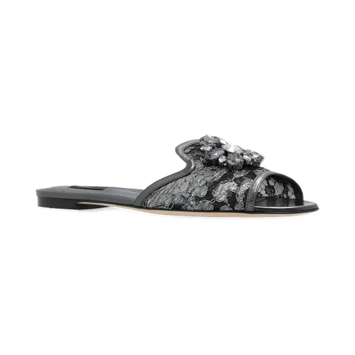 Dolce & Gabbana Bianca Crystal Embellished Sandals