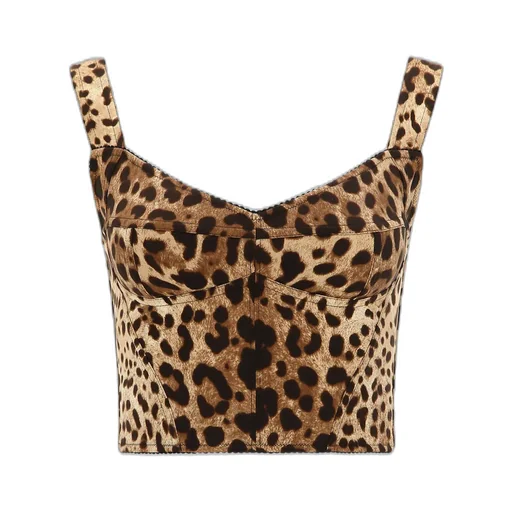 Dolce & Gabbana Animal Print Cropped Top