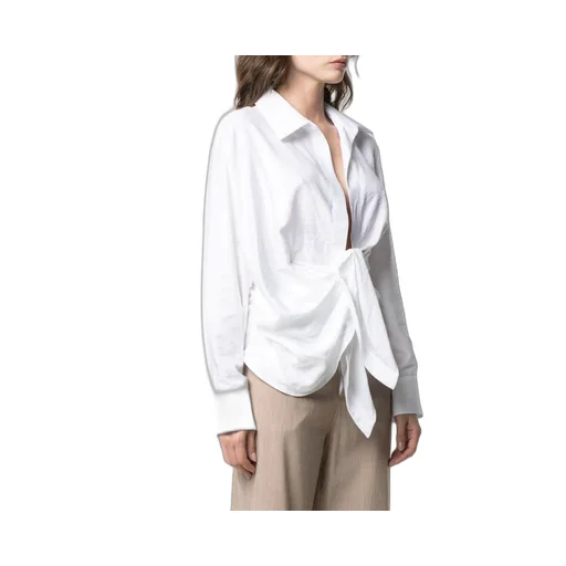 Spread-Collar Tie-Fastening Shirt