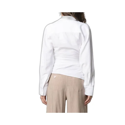 Spread-Collar Tie-Fastening Shirt