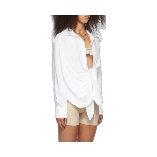 Spread-Collar Tie-Fastening Shirt