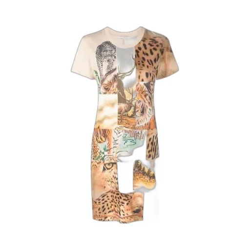 Animal Patchwork-Print T-Shirt Dress