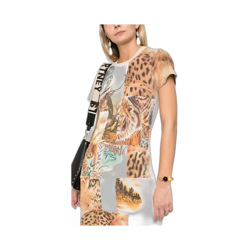 Animal Patchwork-Print T-Shirt Dress