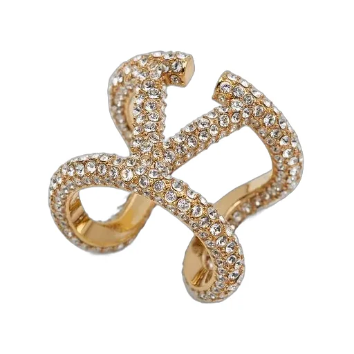 Vlogo Signature Ring In Metal And Swarovski® Crystals