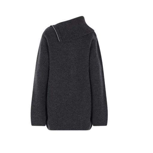 Yohji Yamamoto High Neck Ribbed Jumper