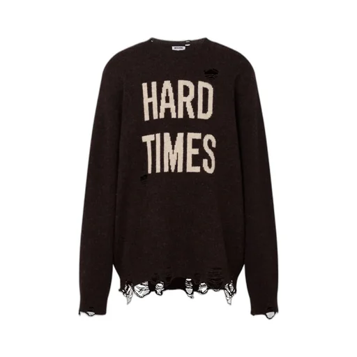 Moschino Hard Times Distressed Knitted Jumper