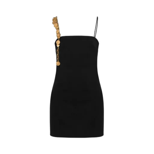 Chain-Embellished Mini Dress