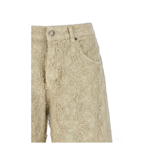 Becky Fur Denim Bermuda Shorts