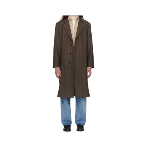 Herringbone Single-Breasted Coat