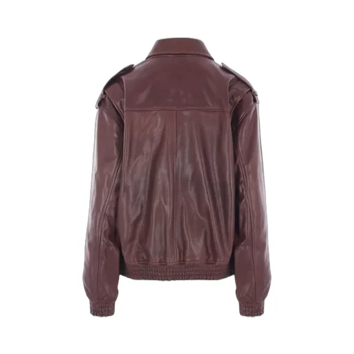 Long-Sleeved Leather Jacket
