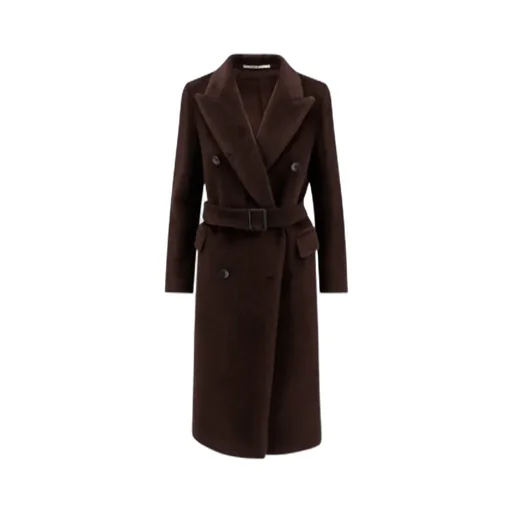 Tagliatore Double-Breasted Belted Coat