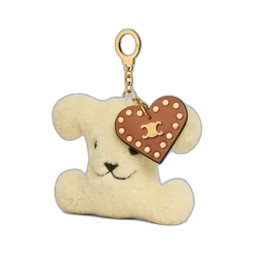 Triomphe Pom-Pom Charm In Shearling And Calfskin