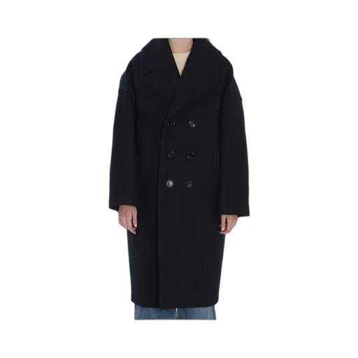 Long Peacoat In Wool Felt