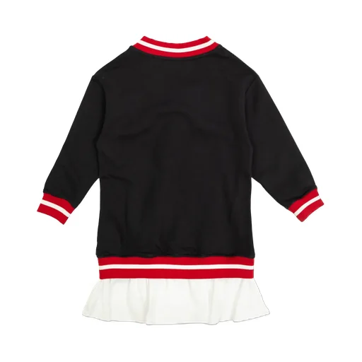 Balmain Kids Logo Flocked Flared Dress