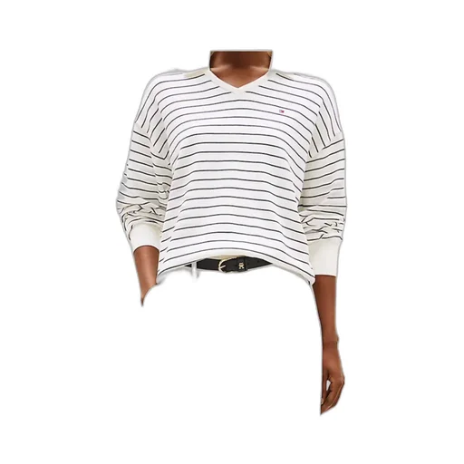 Striped V-Neck Polo Top