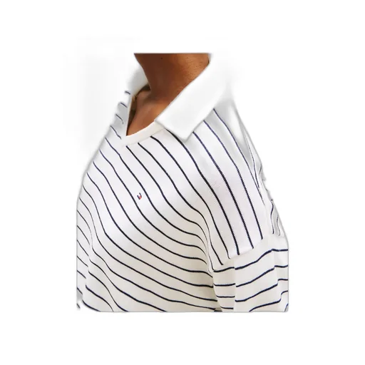 Striped V-Neck Polo Top