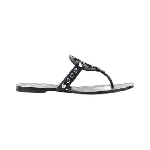 Leather Studded Flat Sandals