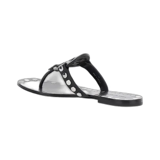 Leather Studded Flat Sandals