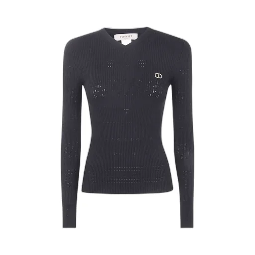 Twinset Perforated Knit Sweater
