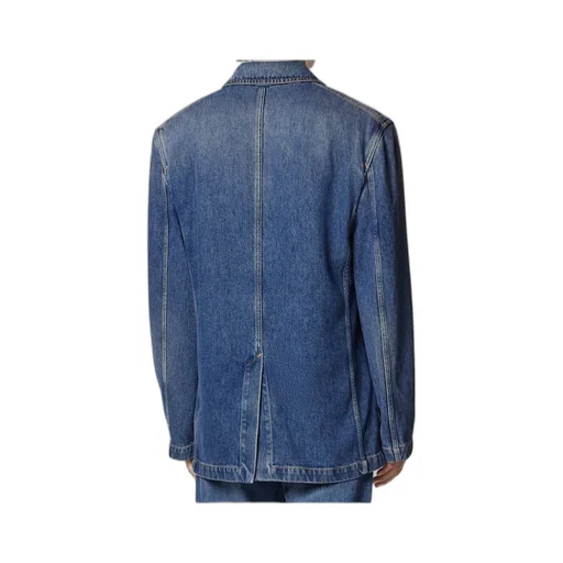 Versace Logo Applique Denim Blazer