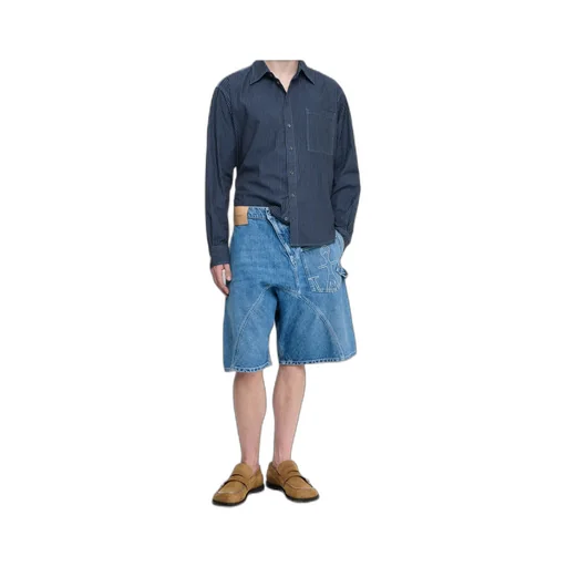 Twisted Workwear Anchor-Patch Denim Shorts