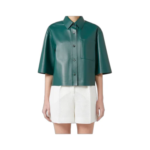 Nappa Leather Cropped Jacket