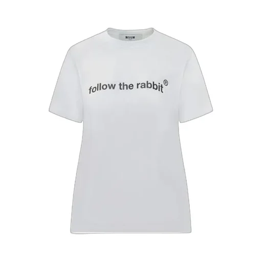 Msgm Logo Embroidered Crewneck T-Shirt