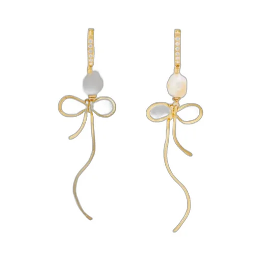 Marni Embellished Pearl Detailed Bow Earrings
