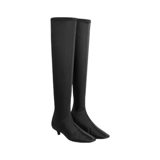 40Mm Satin Knee-High Boots