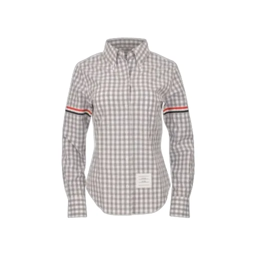 Thom Browne Classic Long Sleeved Gingham Check Poplin Shirt