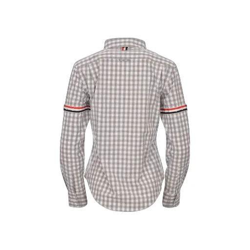 Thom Browne Classic Long Sleeved Gingham Check Poplin Shirt