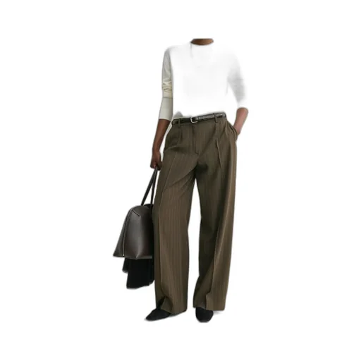 Pinstripe Wide Trousers