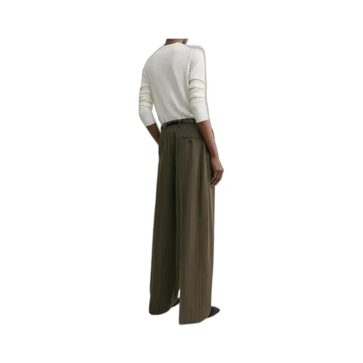 Pinstripe Wide Trousers