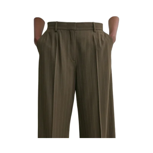 Pinstripe Wide Trousers