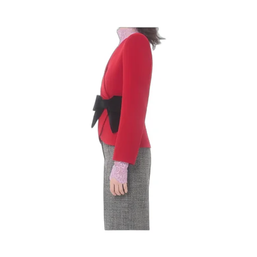 Wool Crepe Jacket With Contrasting Bow