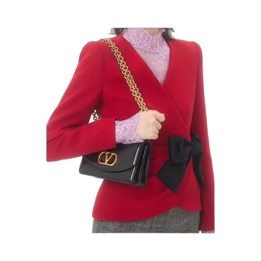 Wool Crepe Jacket With Contrasting Bow