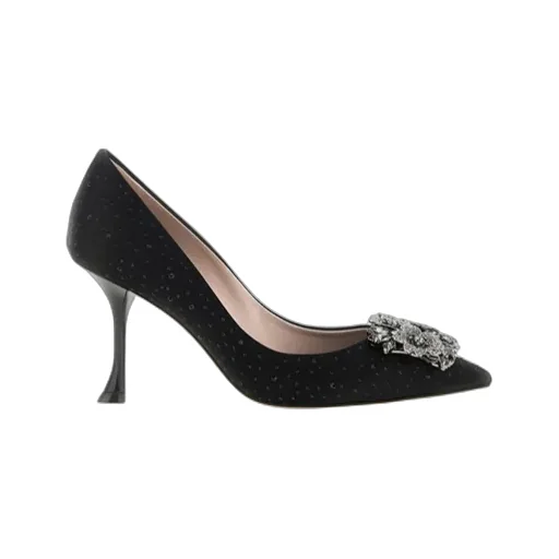 85Mm Efflorescence Crystal-Embellished Satin Pumps