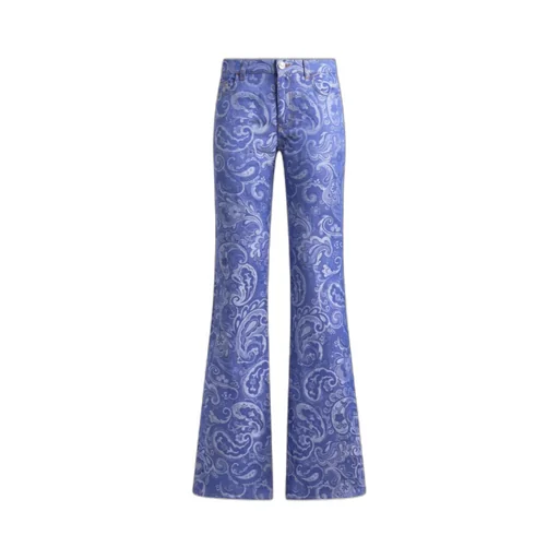 Etro Paisley-Jacquard Logo Patch Jeans