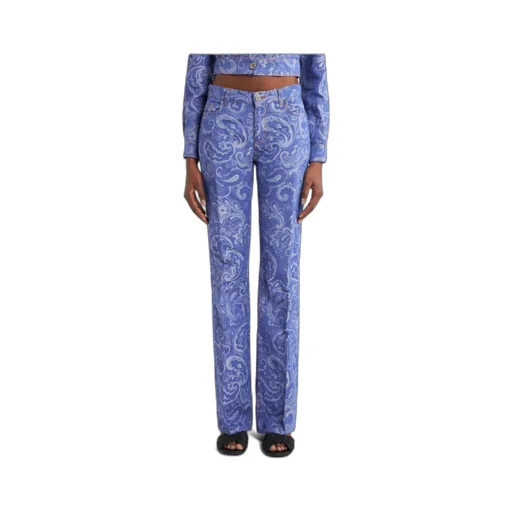 Etro Paisley-Jacquard Logo Patch Jeans