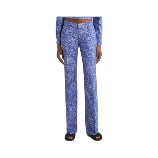 Etro Paisley-Jacquard Logo Patch Jeans