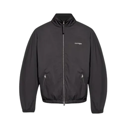 CourrÈGes Logo Embroidered Zipped Jacket