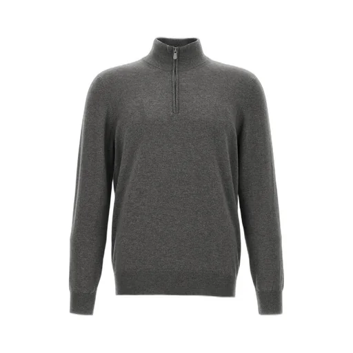 Brunello Cucinelli Funnel-Neck Knitted Polo Shirt