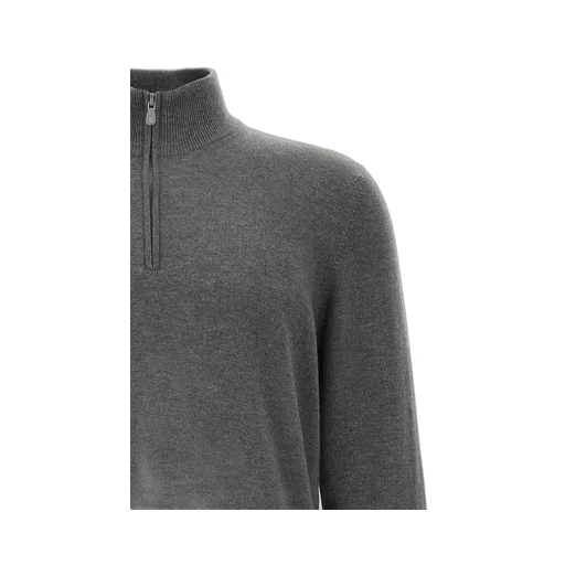 Brunello Cucinelli Funnel-Neck Knitted Polo Shirt