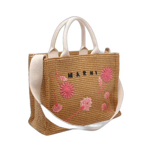 Marni Logo Embroidered Tote Bag