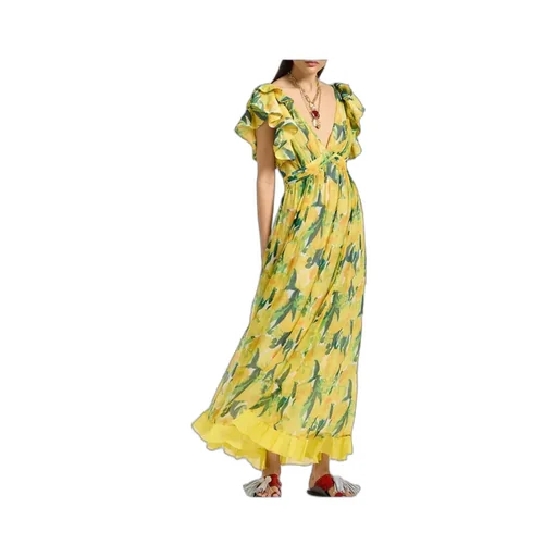 Ruffled Floral-Print Dress