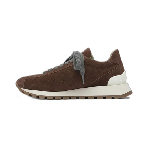 Brunello Cucinelli Round-Toe Lace-Up Trainers