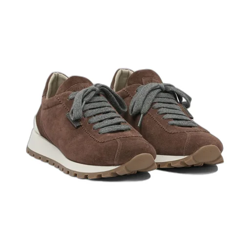 Brunello Cucinelli Round-Toe Lace-Up Trainers