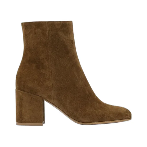 Block-Heel Suede Boots