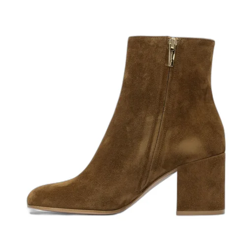 Block-Heel Suede Boots